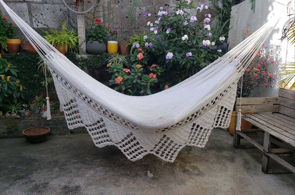 Star Point Hammock Without Wood - 100% Natural Cotton | Columpiame