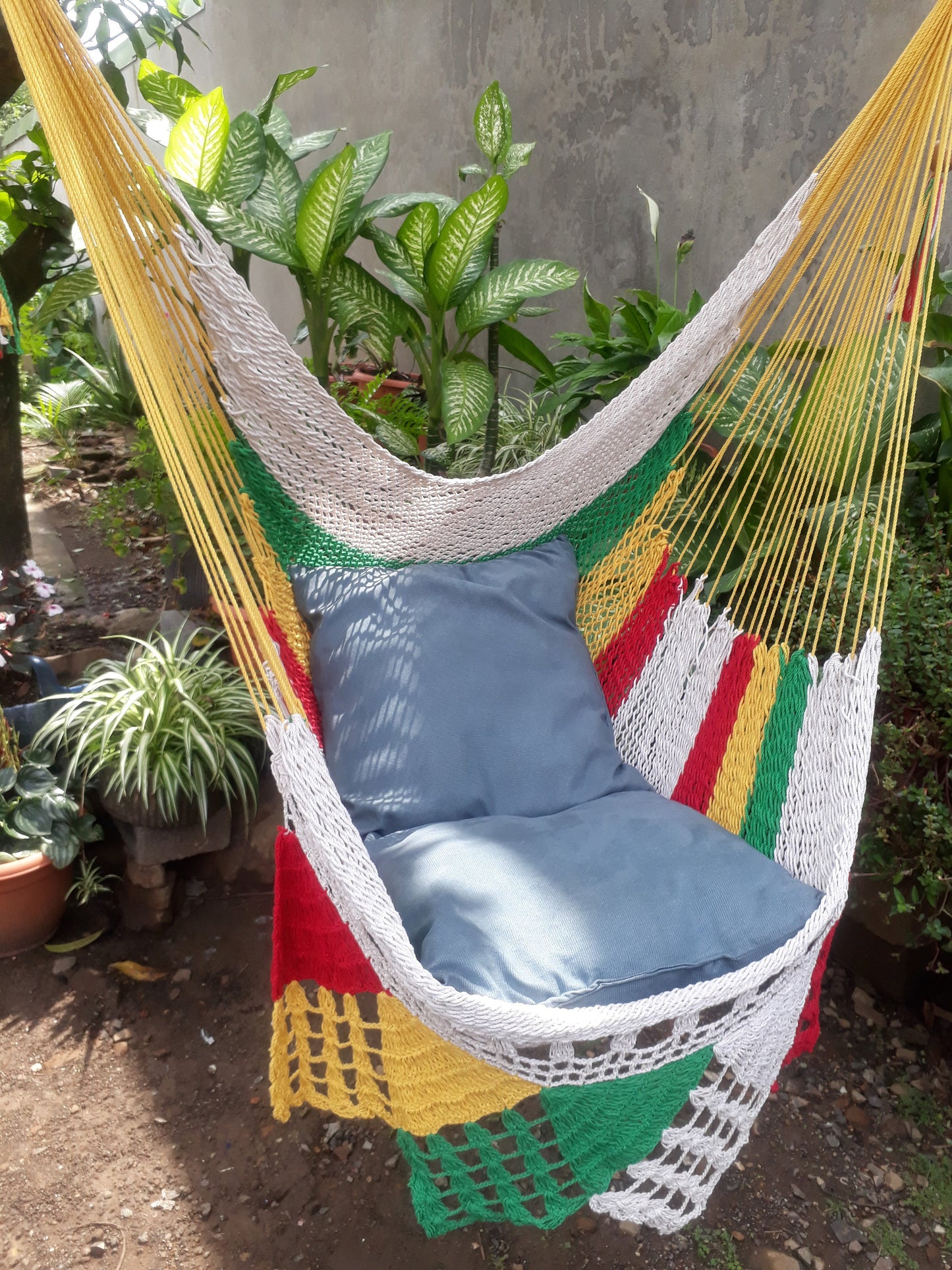 Beautiful Multicolor Hanging Chair - Natural Cotton | Columpiame