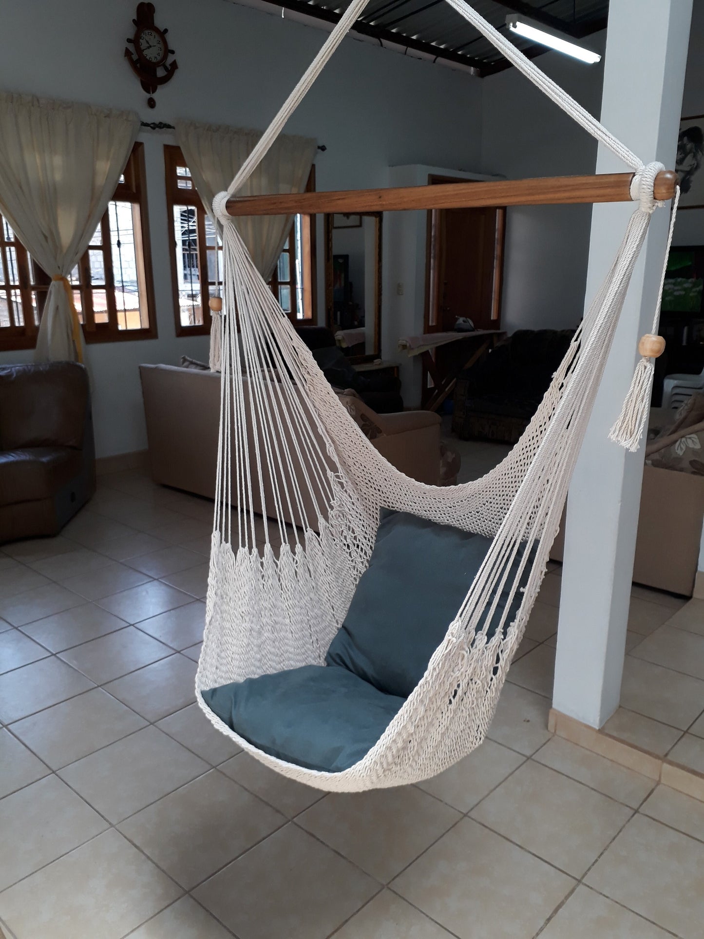 Beautiful Beige Hanging Chair - Natural Cotton | Columpiame
