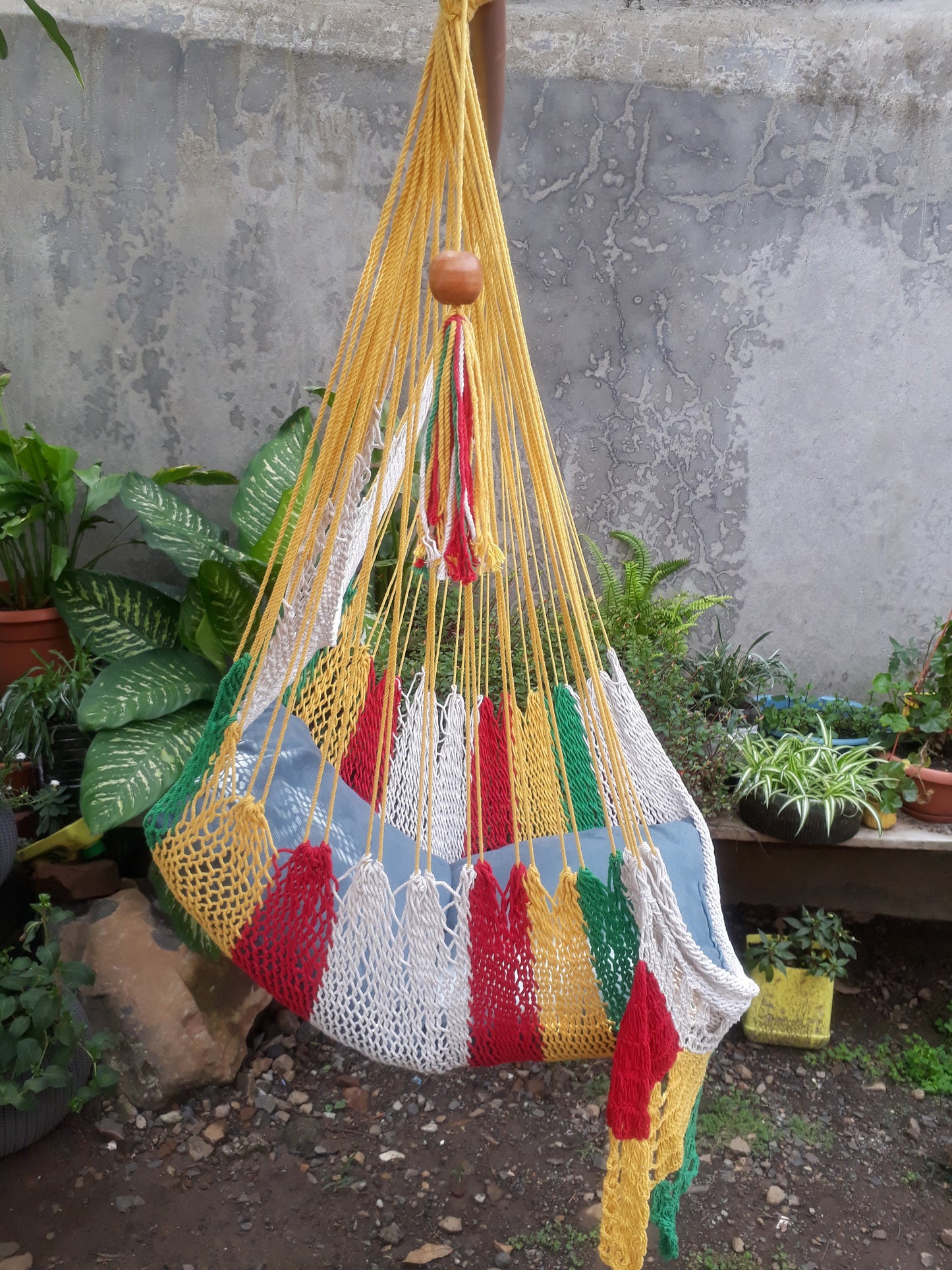 Beautiful Multicolor Hanging Chair - Natural Cotton | Columpiame