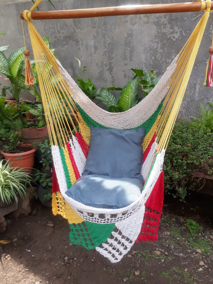 Beautiful Multicolor Hanging Chair - Natural Cotton | Columpiame