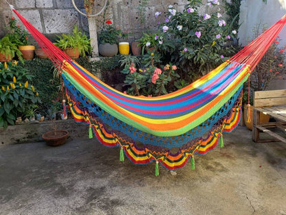 Cute Multicolor Hammock Without Wood - Natural Cotton | Columpiame