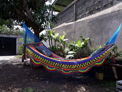 Multicolor Hammock with Beautiful Wood - Natural Cotton | Columpiame