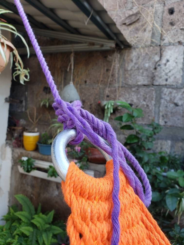 Orange Hammock Without Wood - Portable Natural Cotton | Columpiame