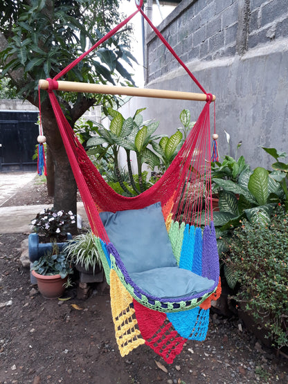 Rainbow Hanging Chair - Natural Cotton | Columpiame
