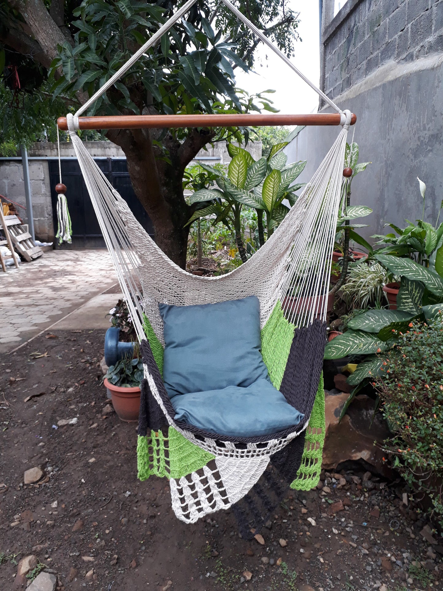 Individual Tricolor Hanging Chair - Natural Cotton | Columpiame