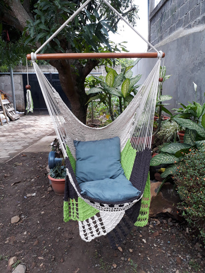 Individual Tricolor Hanging Chair - Natural Cotton | Columpiame