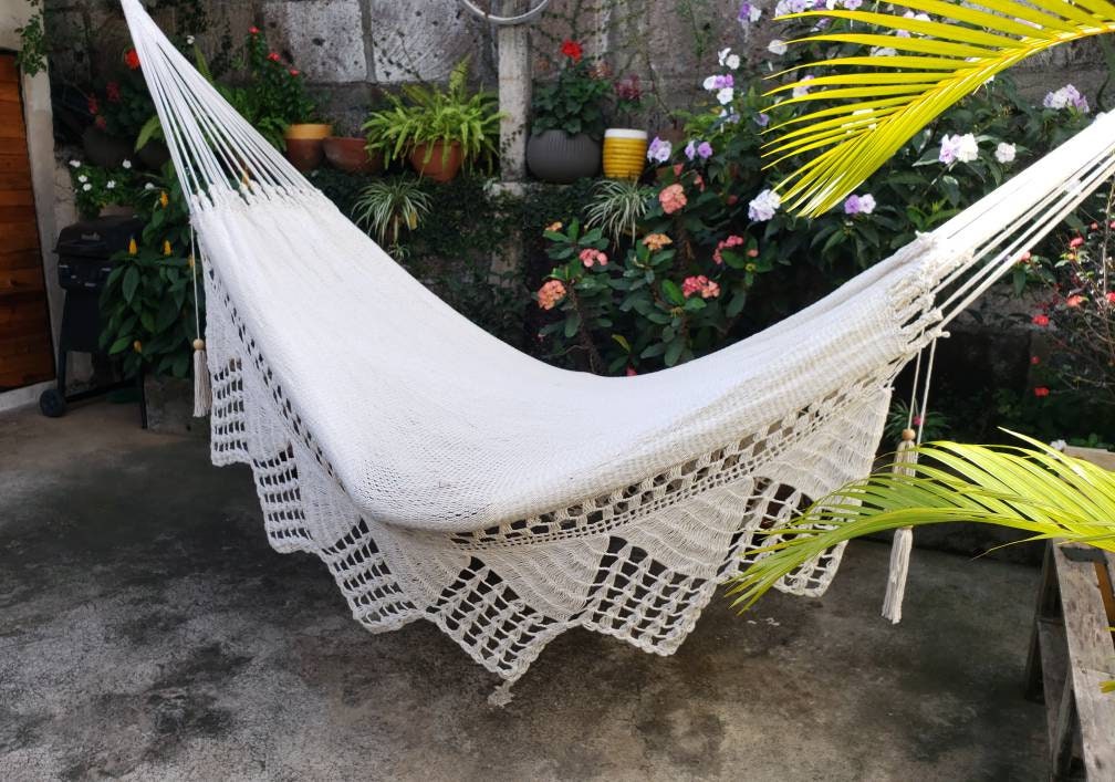 Star Point Hammock Without Wood - 100% Natural Cotton | Columpiame