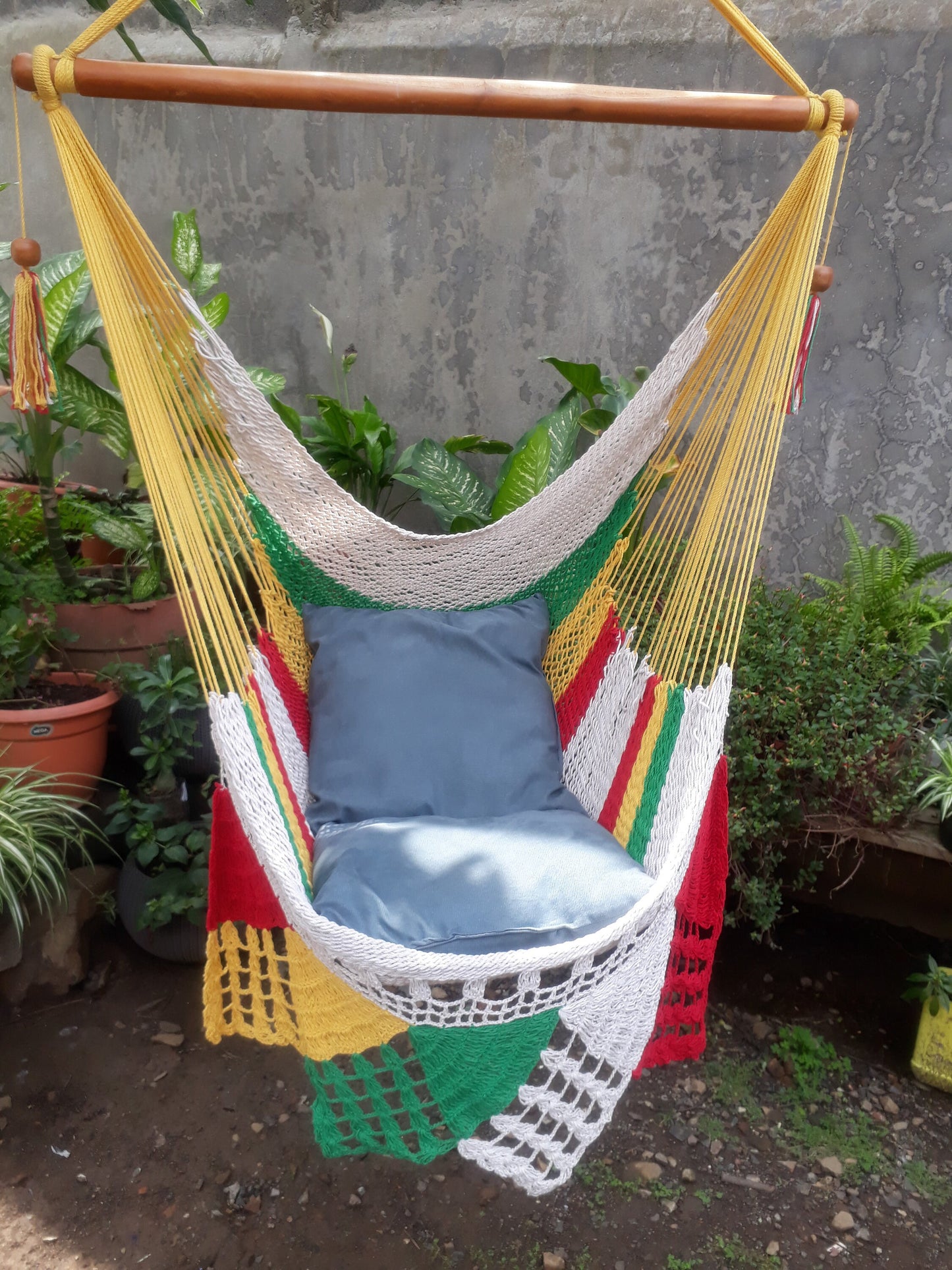 Beautiful Multicolor Hanging Chair - Natural Cotton | Columpiame
