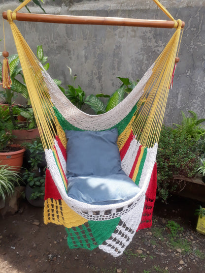 Beautiful Multicolor Hanging Chair - Natural Cotton | Columpiame