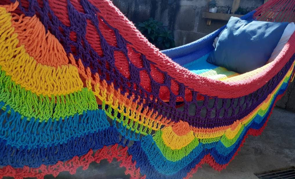 Multicolor Hammock Without Wood - Portable Natural Cotton | Columpiame