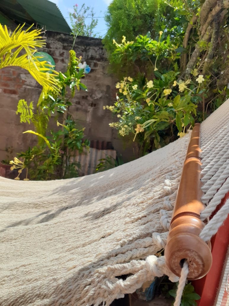 Beige Hammock - with Wood - Natural Cotton | Columpiame