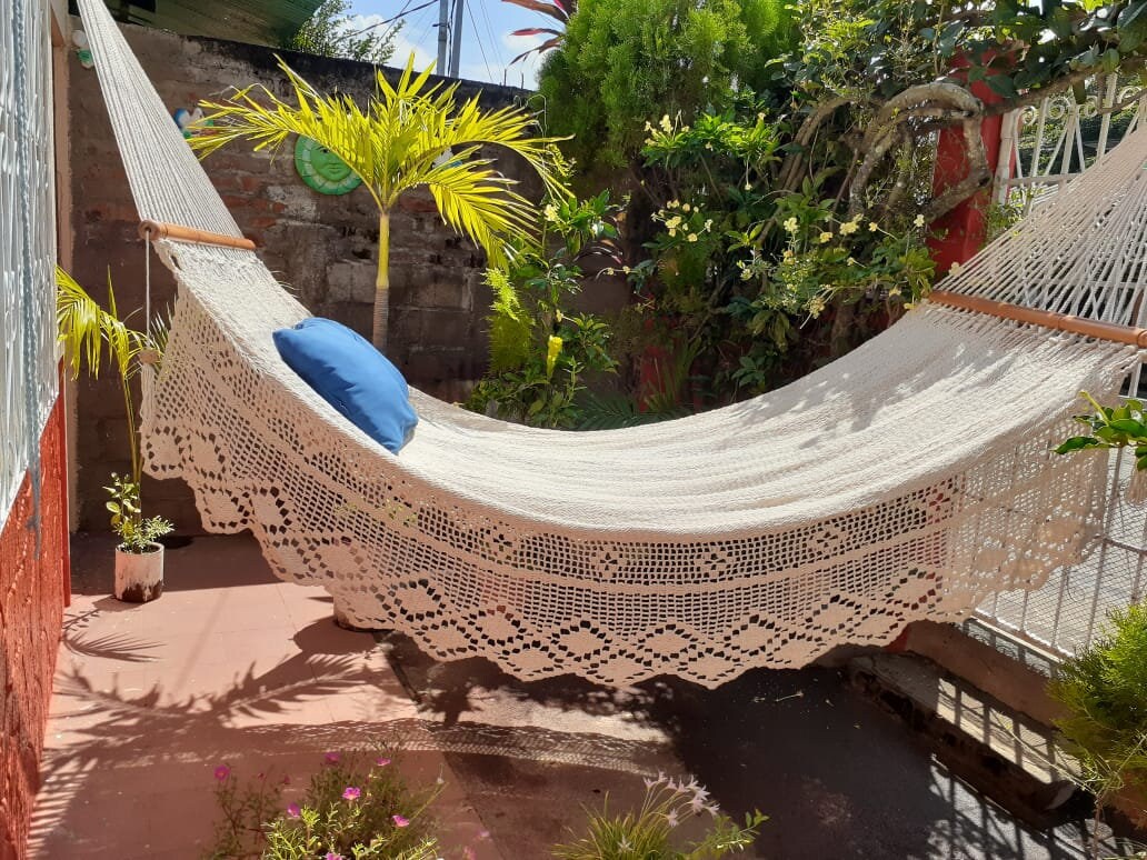 Beige Hammock - with Wood - Natural Cotton | Columpiame