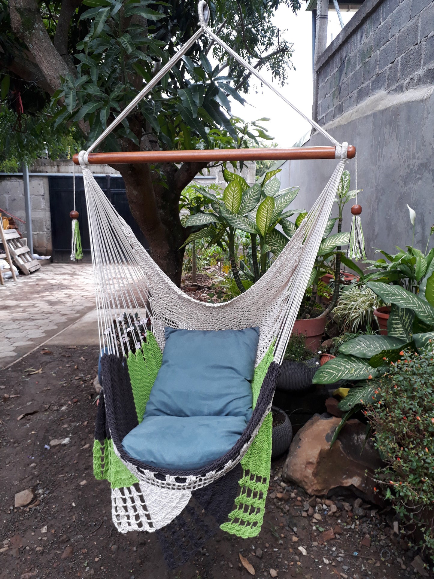 Individual Tricolor Hanging Chair - Natural Cotton | Columpiame