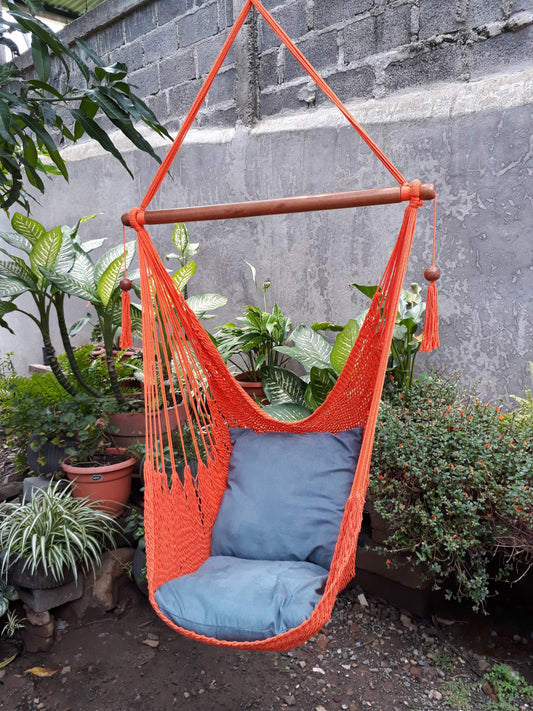 Orange Hanging Chair - 100% Natural Cotton | Columpiame