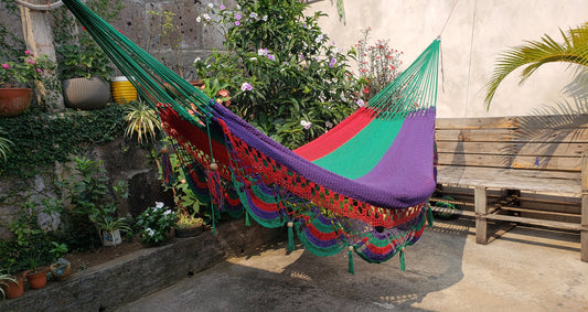 Multicolor Hammock Without Wood - 100% Natural Cotton | Columpiame