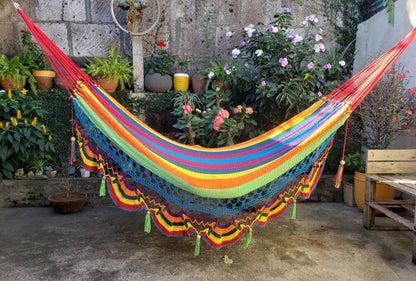 Cute Multicolor Hammock Without Wood - Natural Cotton | Columpiame