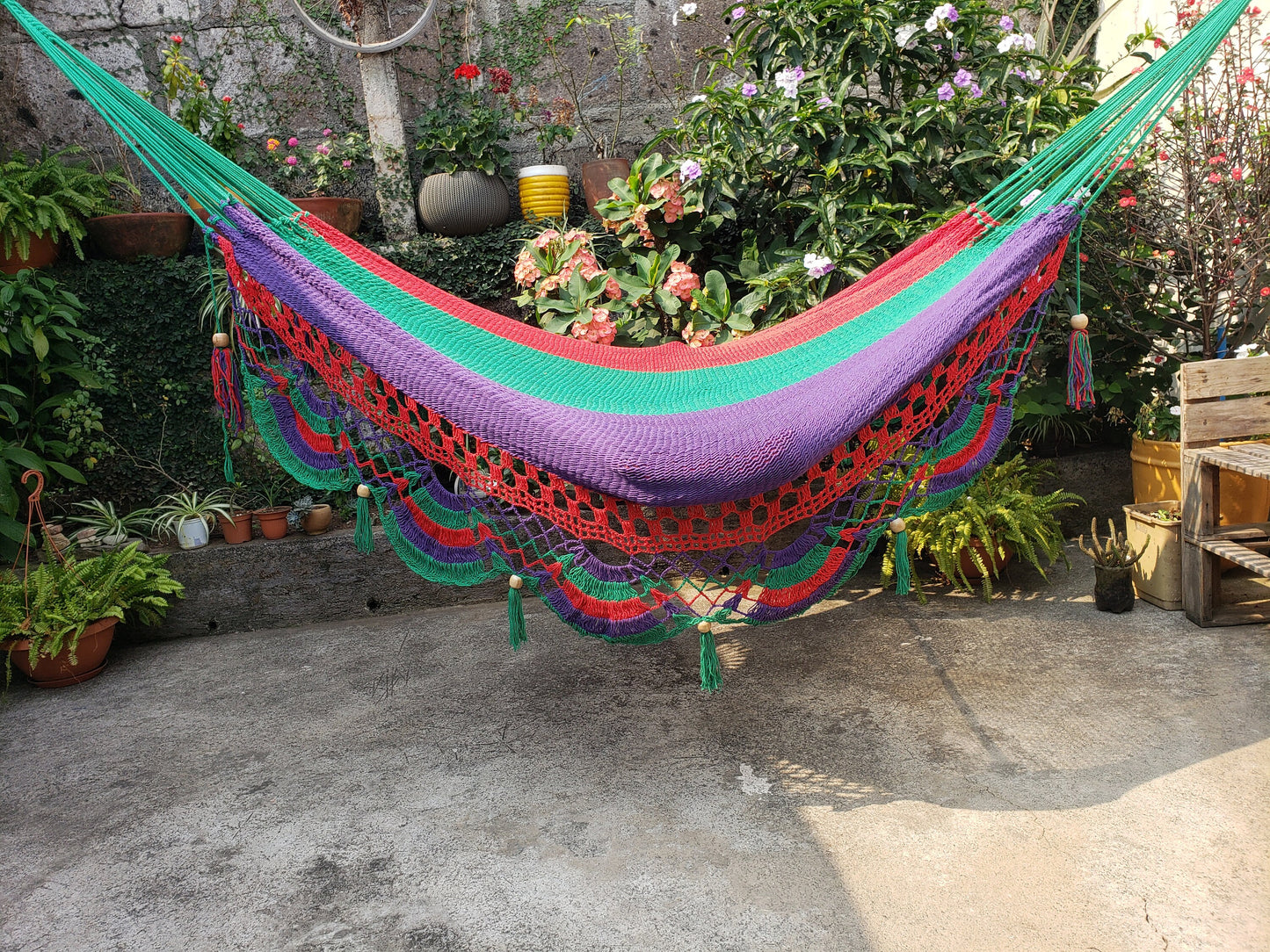 Multicolor Hammock Without Wood - 100% Natural Cotton | Columpiame