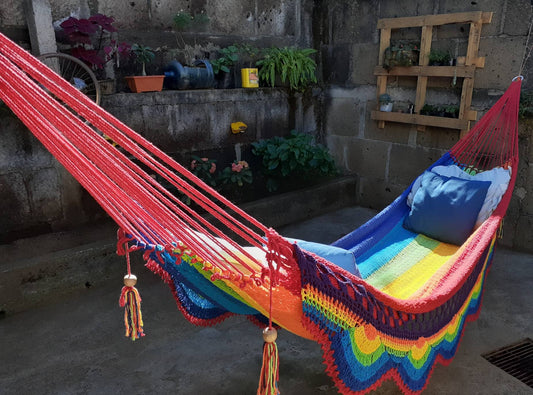 Multicolor Hammock Without Wood - Portable Natural Cotton | Columpiame