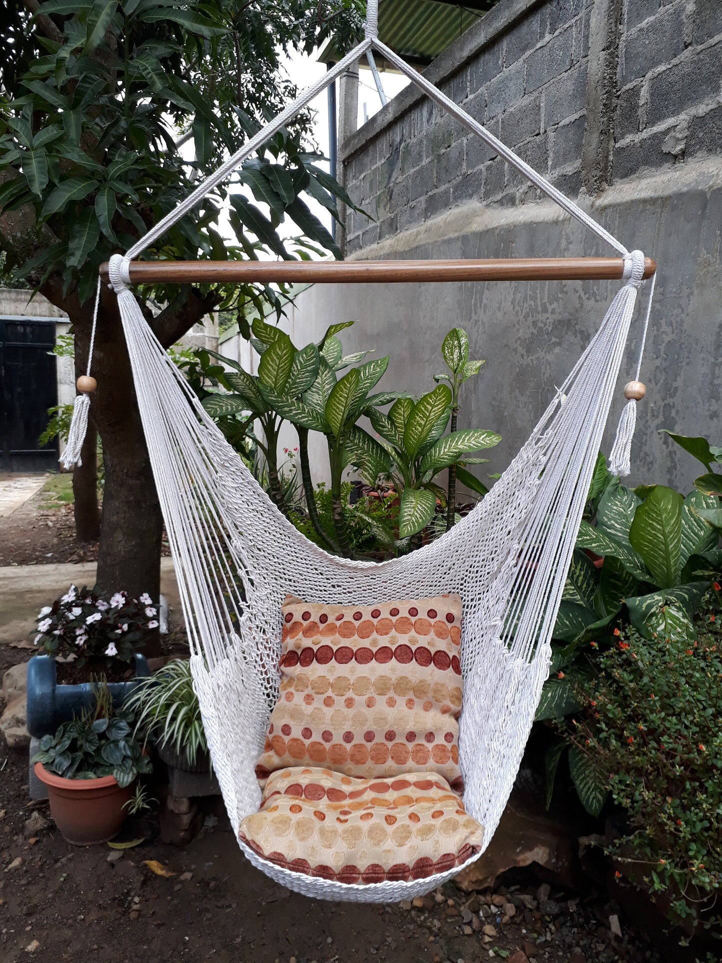 Beautiful Beige Hanging Chair - Natural Cotton | Columpiame