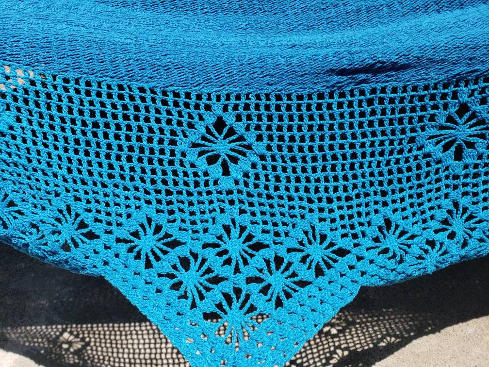Pretty Blue Hammock with Macrame - 100% Natural Cotton | Columpiame