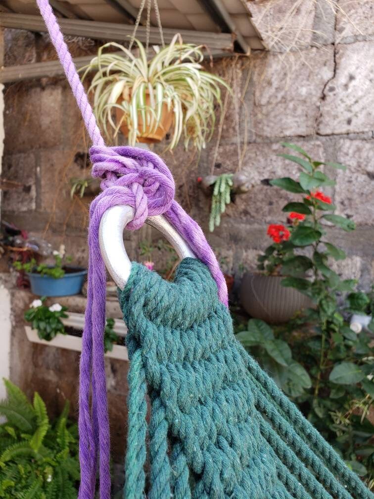 Beautiful Red, Green and Purple Hammock - Natural Cotton | Columpiame