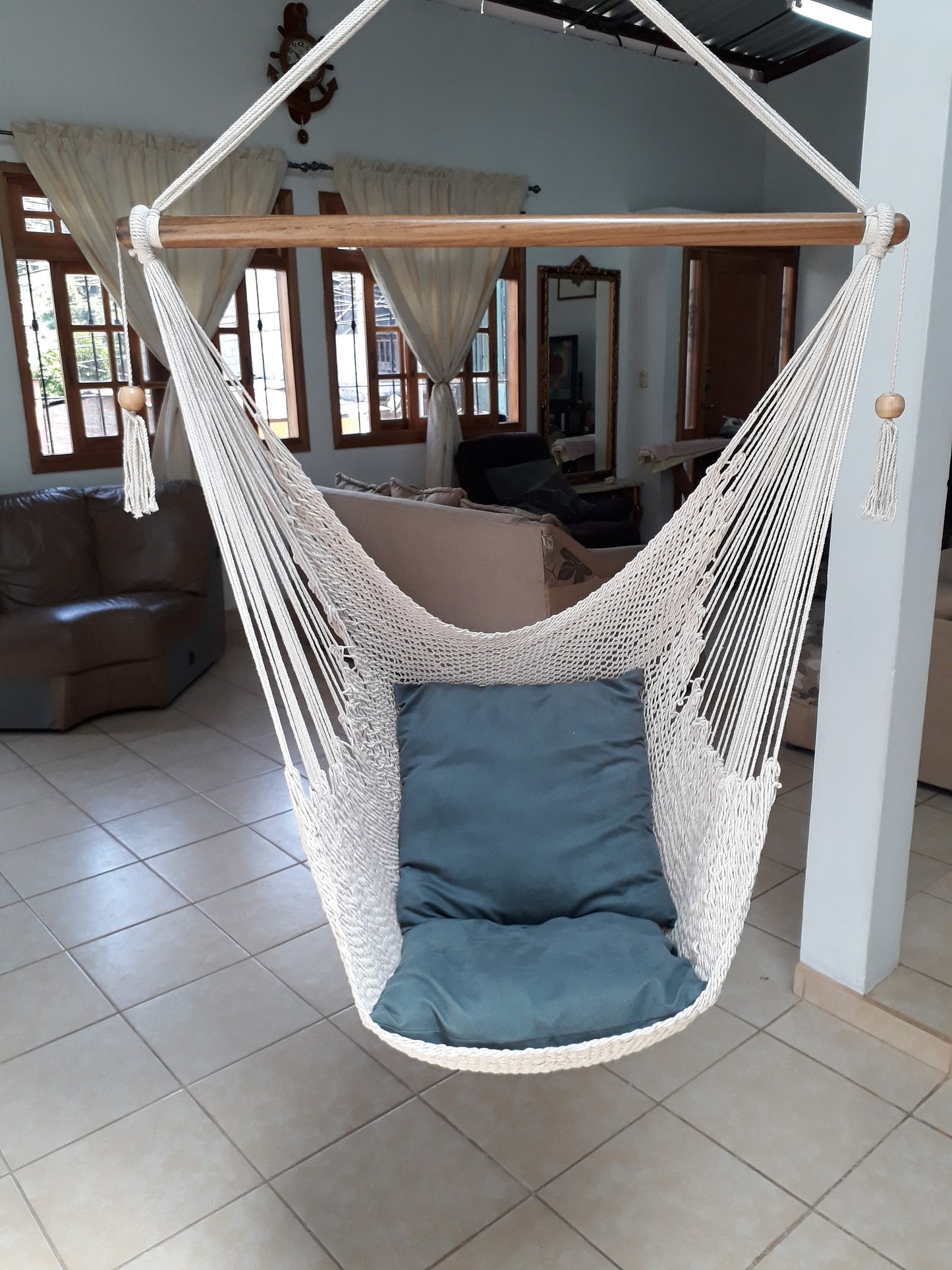 Beautiful Beige Hanging Chair - Natural Cotton | Columpiame