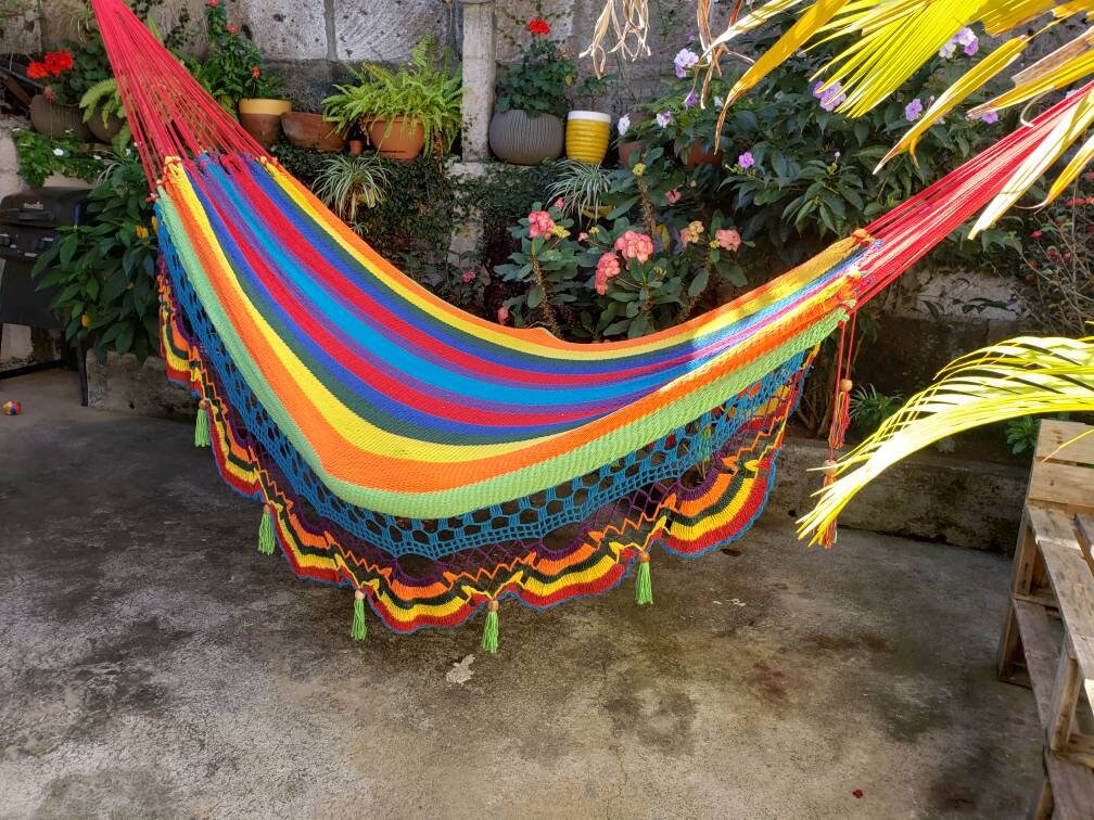 Cute Multicolor Hammock Without Wood - Natural Cotton | Columpiame