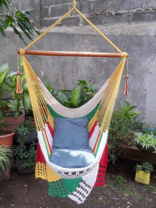 Beautiful Multicolor Hanging Chair - Natural Cotton | Columpiame