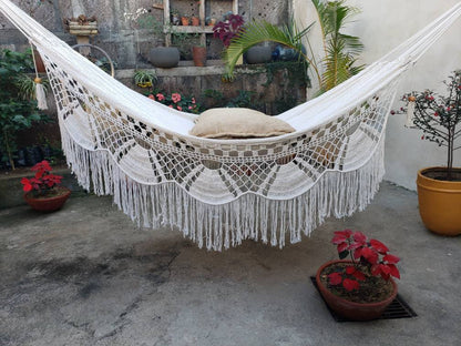 Beige Hammock Without Wood - Portable Natural Cotton | Columpiame