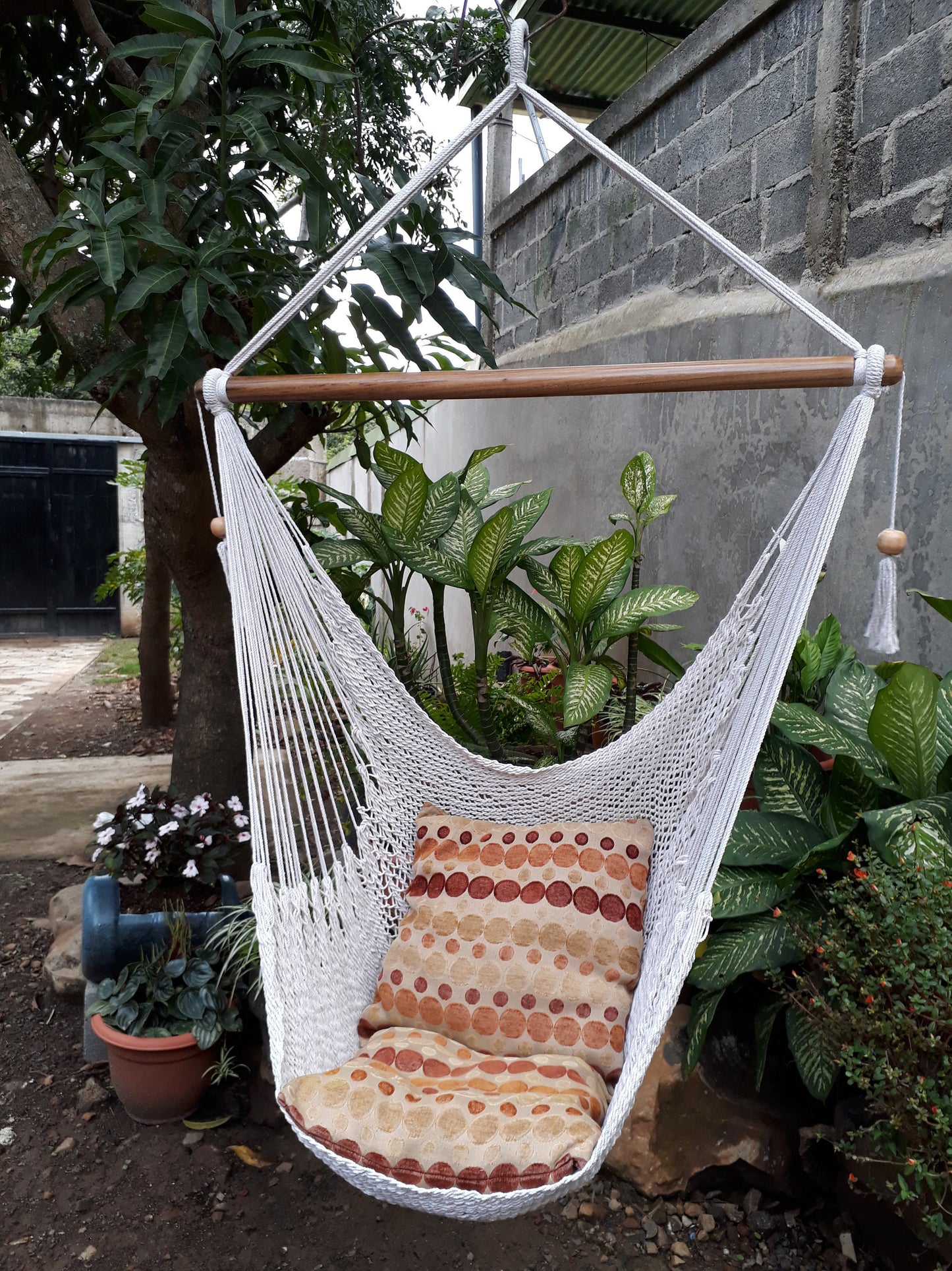 Beautiful Beige Hanging Chair - Natural Cotton | Columpiame