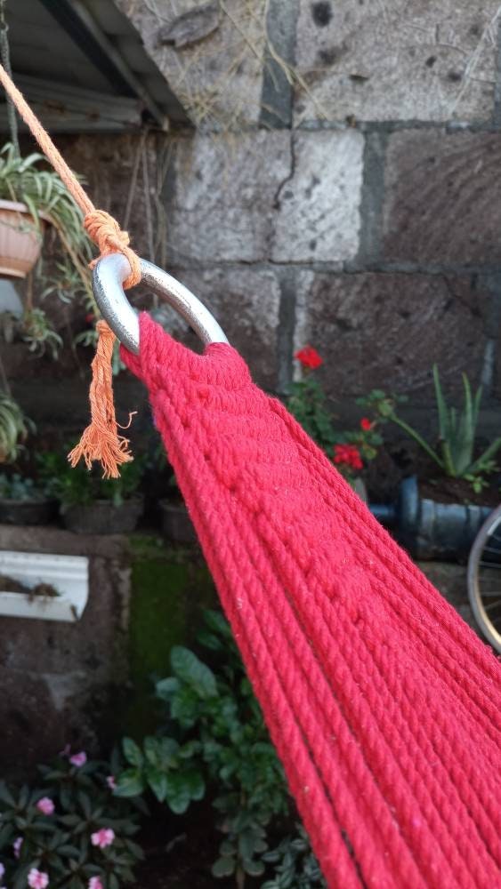Rainbow Hammock Without Wood - Natural Cotton with Fringes | Columpiame