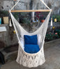 Beige Hanging Chair with Presidential Fringes - Natural Cotton & Wood | Columpiame