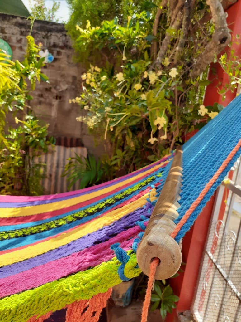 Varied Colors Hammock with Unique Lace - Natural Cotton | Columpiame