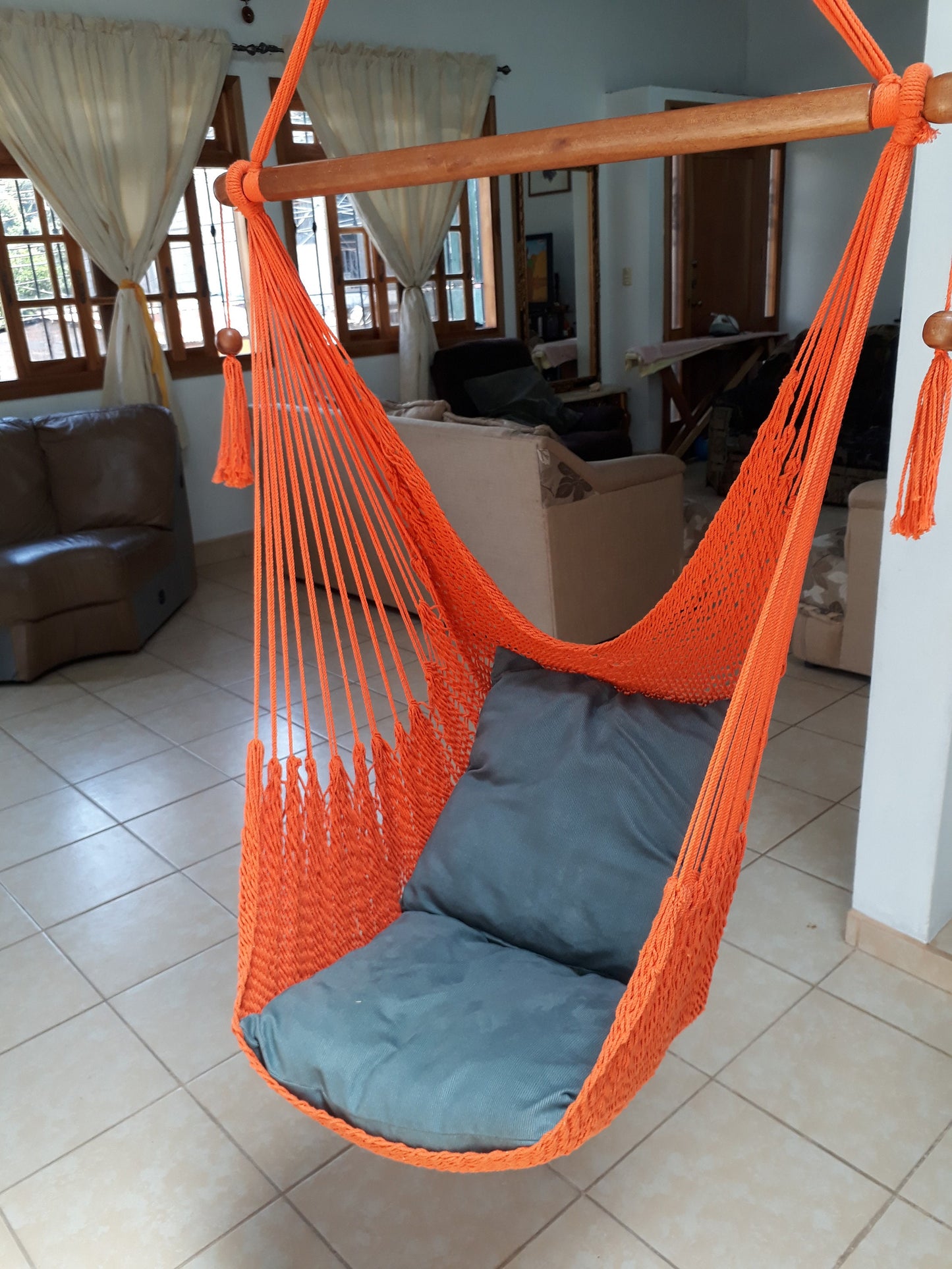 Orange Hanging Chair - 100% Natural Cotton | Columpiame