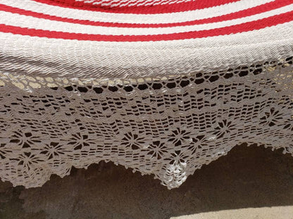 Red and Beige Hammock - 100% Natural Cotton | Columpiame