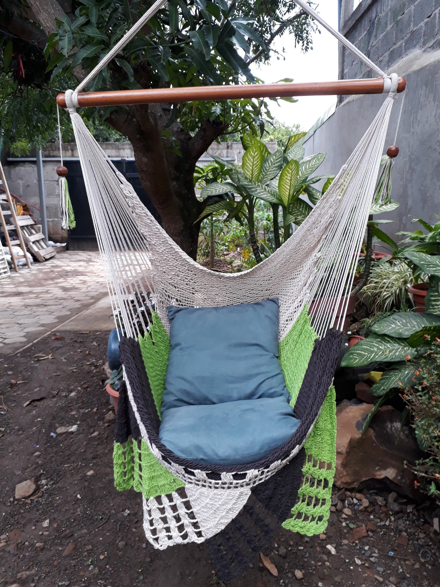 Individual Tricolor Hanging Chair - Natural Cotton | Columpiame