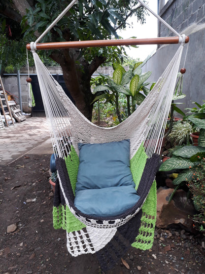 Individual Tricolor Hanging Chair - Natural Cotton | Columpiame