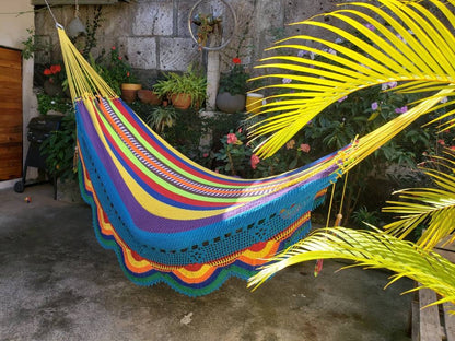 Pretty Multicolor Hammock Without Wood - Natural Cotton | Columpiame