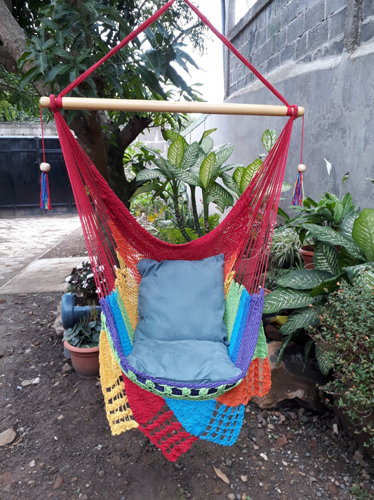 Rainbow Hanging Chair - Natural Cotton | Columpiame