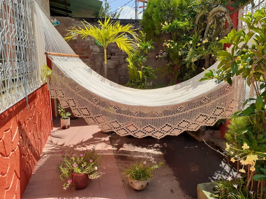Beige Hammock - with Wood - Natural Cotton | Columpiame