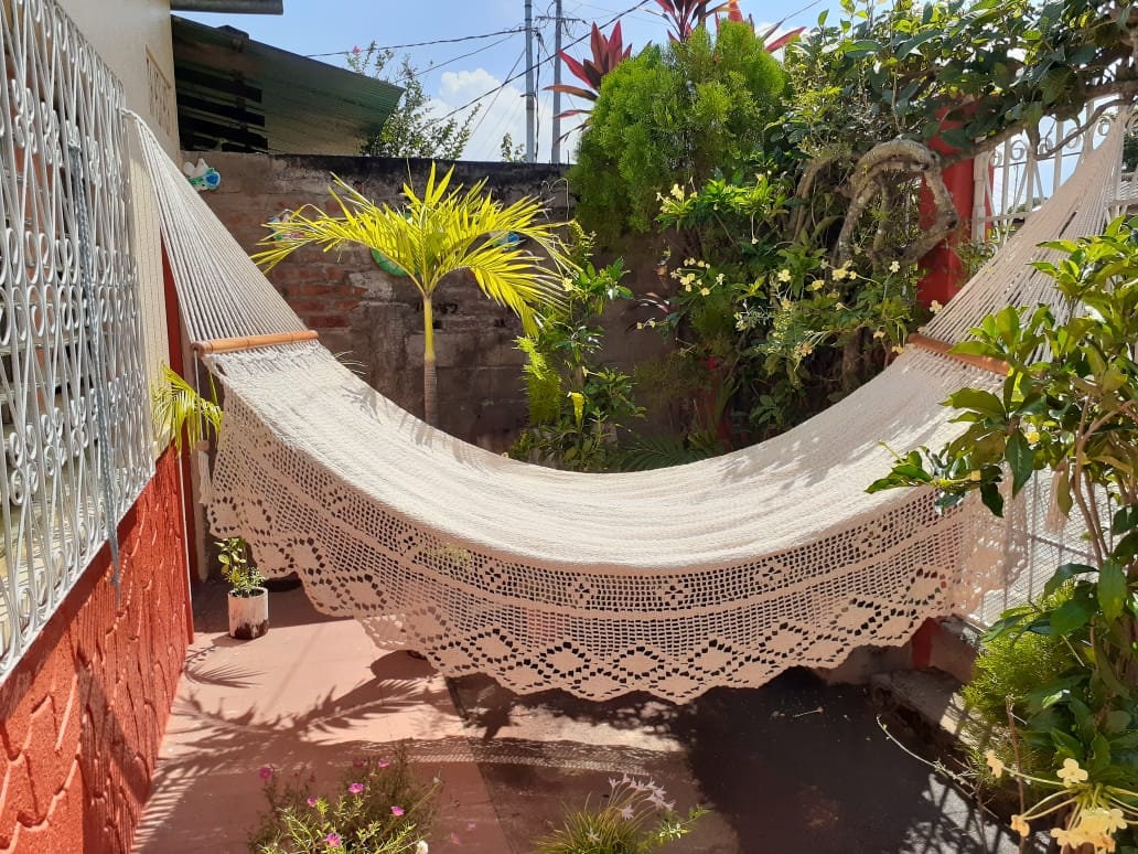 Beige Hammock - with Wood - Natural Cotton | Columpiame