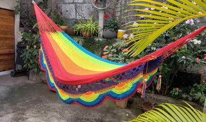 Multicolor Hammock Without Wood with Brilliant Colors - Natural Cotton | Columpiame