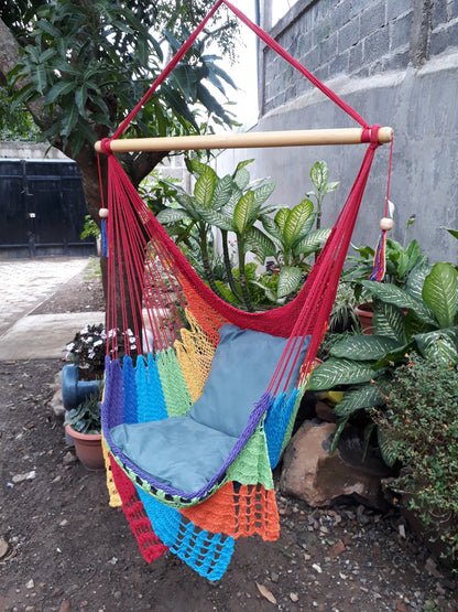 Rainbow Hanging Chair - Natural Cotton | Columpiame