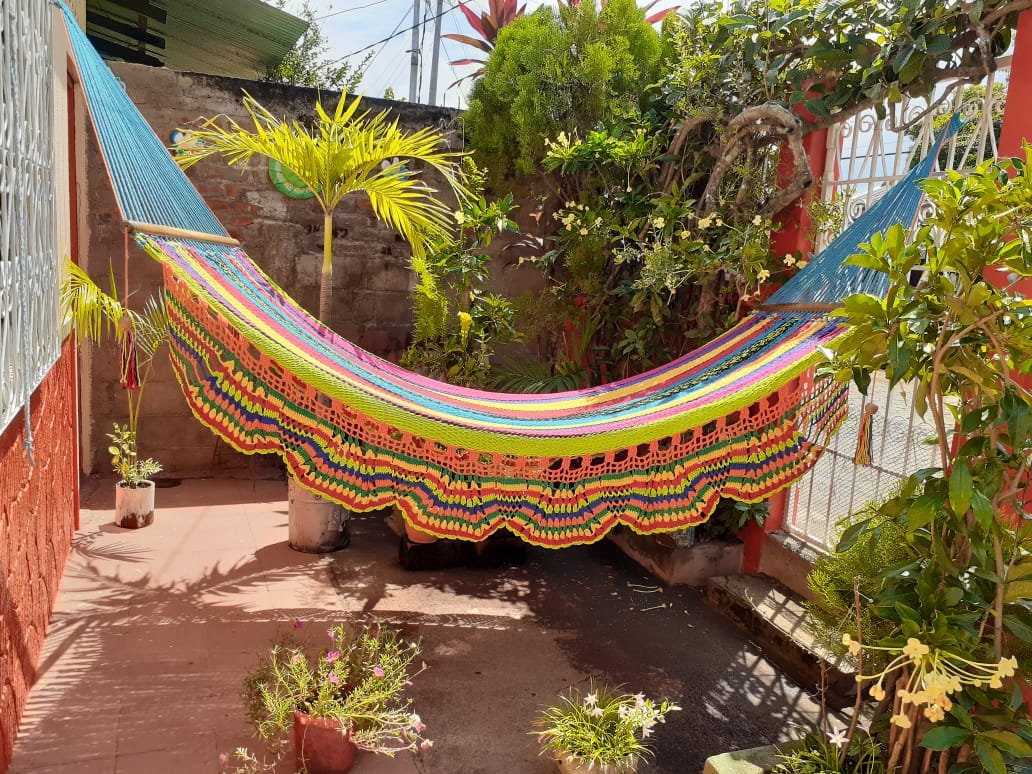 Varied Colors Hammock with Unique Lace - Natural Cotton | Columpiame