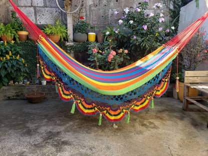 Cute Multicolor Hammock Without Wood - Natural Cotton | Columpiame