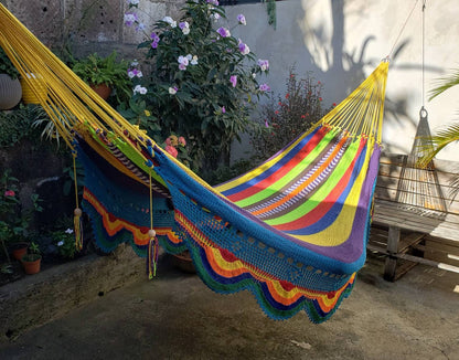 Pretty Multicolor Hammock Without Wood - Natural Cotton | Columpiame