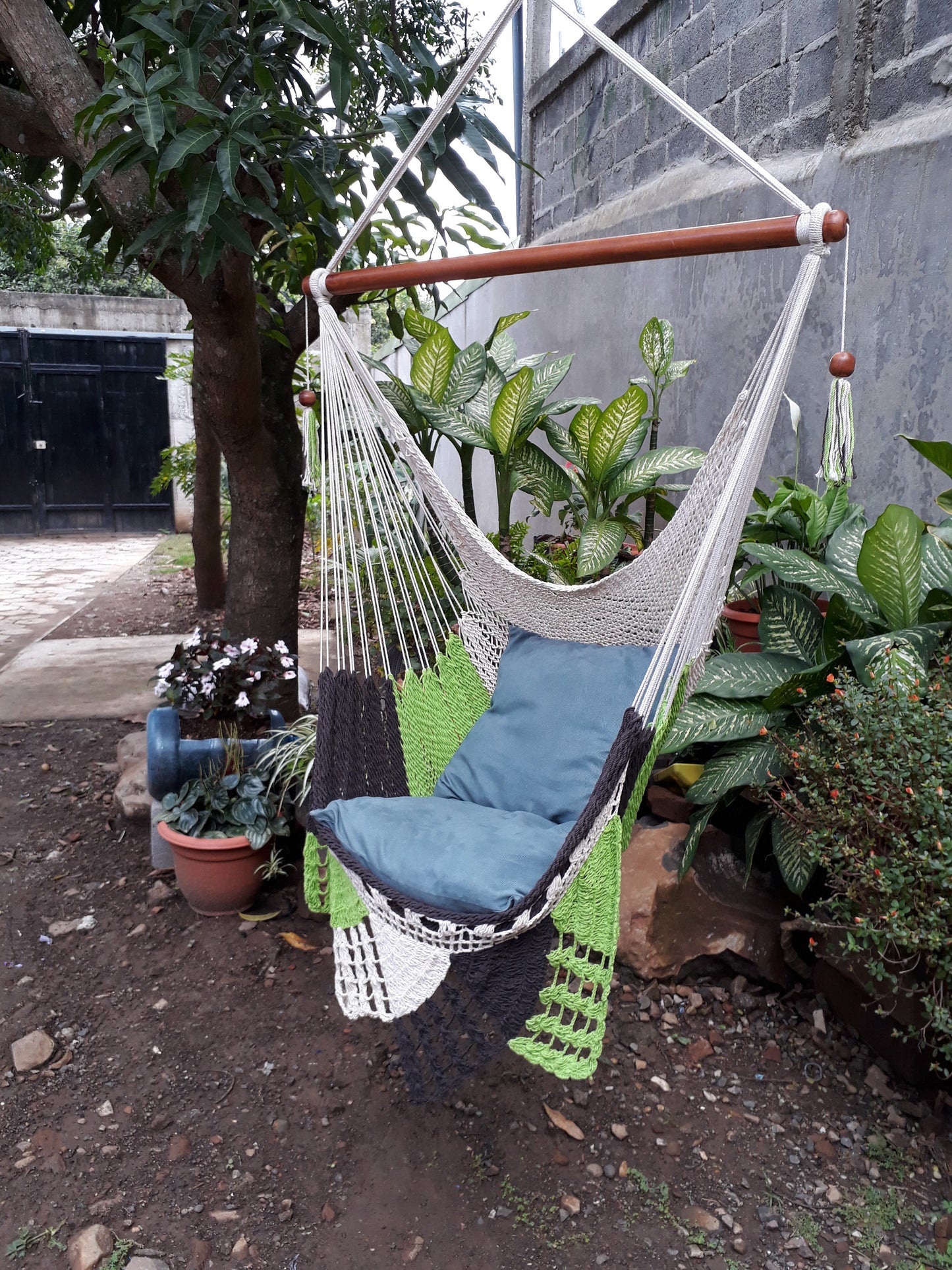 Individual Tricolor Hanging Chair - Natural Cotton | Columpiame