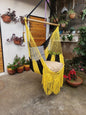 Black and Yellow Hanging Chair Easy to Transport - Natural Cotton | Columpiame