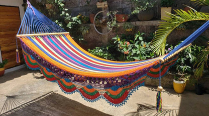 Multicolor Hammock with Wood - 100% Natural Cotton | Columpiame